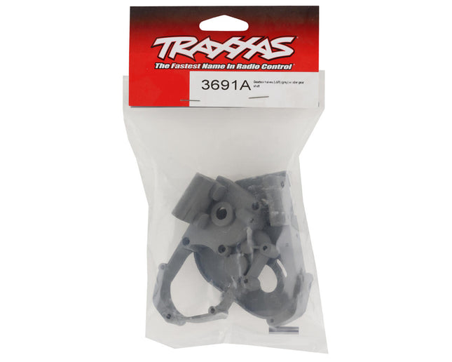 TRA3691A, Traxxas Gearbox Halves w/Idler Shaft (Gray)