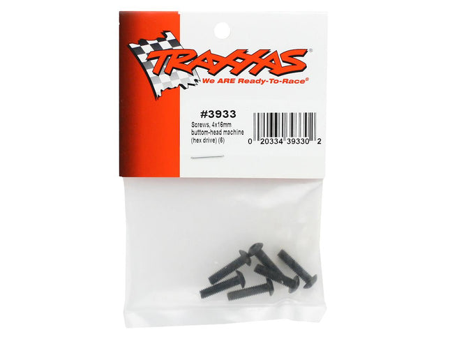 TRA3933, Traxxas 4x16mm Button Head Screws (6)