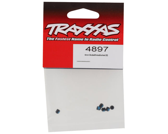 TRA4897, Traxxas 4mm Set Screws w/Threadlock (6)