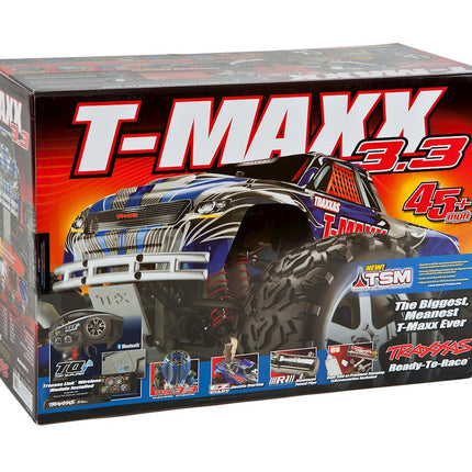 49077-3, Traxxas T-Maxx 3.3 4WD RTR Nitro Monster Truck w/TQi, TSM, Telemetry, Battery & DC Charger