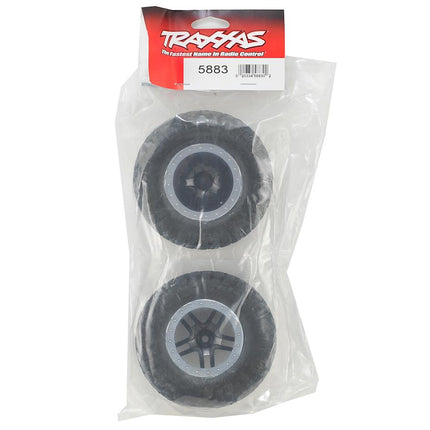 TRA5883, Traxxas BFGoodrich KM2 Tire w/Split-Spoke Rear Wheel (2) (Black) (Standard)