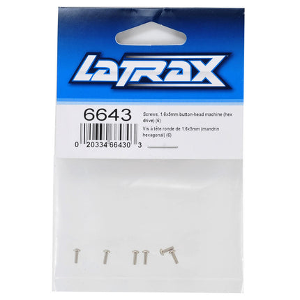 TRA6643, Traxxas LaTrax Alias 1.6x5mm Button Head Hex Screws (6)