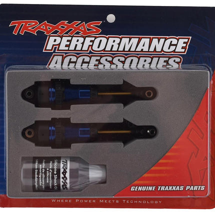 TRA7461, Traxxas Complete GTR Long Shocks w/Ti-Nitride Shafts (Blue) (2)