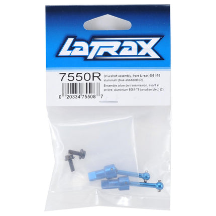 TRA7550R, Traxxas LaTrax Aluminum Driveshaft Assembly (Blue) (2)
