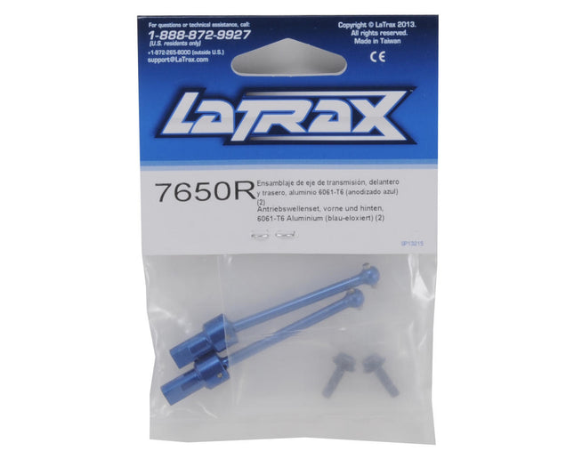 TRA7650R, Traxxas LaTrax Aluminum Front/Rear Driveshaft (2) (Blue)