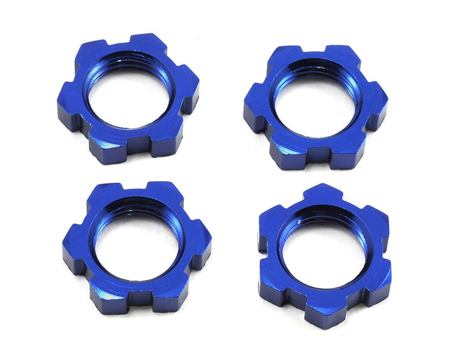TRA7758, Traxxas Sledge/X-Maxx/E-Revo VXL 17mm Splined Wheel Nut (Blue) (4)
