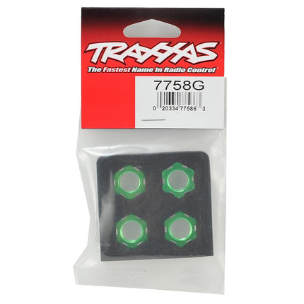 TRA7758G, Traxxas Sledge/X-Maxx/E-Revo VXL 17mm Splined Wheel Nut (Green) (4)