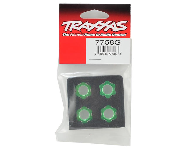 TRA7758G, Traxxas Sledge/X-Maxx/E-Revo VXL 17mm Splined Wheel Nut (Green) (4)