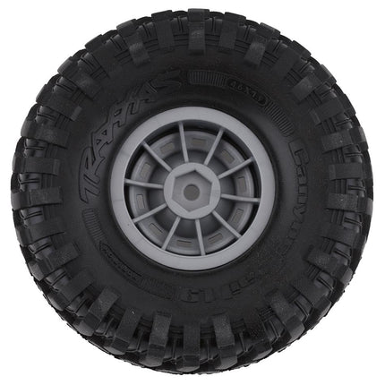 TRA8166X, Traxxas TRX-4 Blazer Pre-Mounted Canyon Trail 1.9" Crawler Tires (Chrome) w/Blazer Wheels & 12mm Hex