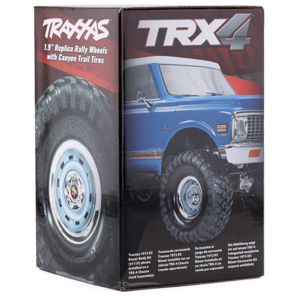 TRA8166X, Traxxas TRX-4 Blazer Pre-Mounted Canyon Trail 1.9" Crawler Tires (Chrome) w/Blazer Wheels & 12mm Hex