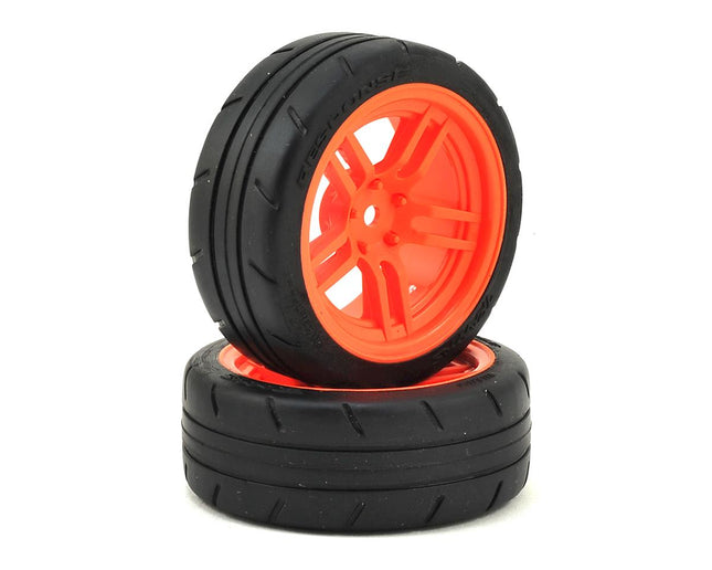 TRA8373A, Traxxas 4-Tec 2.0 1.9" Response Front Pre-Mounted Tires w/Split-Spoke Wheels (Orange) (2)