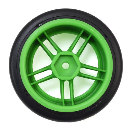 TRA8377G, Traxxas 4-Tec 2.0 1.9" Rear Pre-Mounted Drift Tires (Green) w/12mm Hex Split-Spoke Wheels (Green) (2)