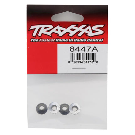 TRA8447A, Traxxas 5mm Aluminum Flanged Nylon Locking Nuts (Black) (4)