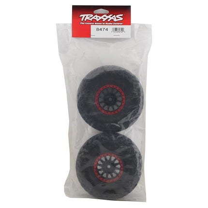 TRA8474, Traxxas Unlimited Desert Racer Pre-Mounted BFGoodrich Baja KR3 Tires w/Method Racing Beadlock Wheels (Black/Red) (2)