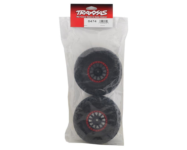 TRA8474, Traxxas Unlimited Desert Racer Pre-Mounted BFGoodrich Baja KR3 Tires w/Method Racing Beadlock Wheels (Black/Red) (2)