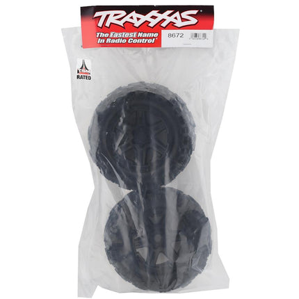 TRA8672, Traxxas Talon EXT 3.8" Pre-Mounted E-Revo 2.0 Tires w/17mm Hex (2) (Black)
