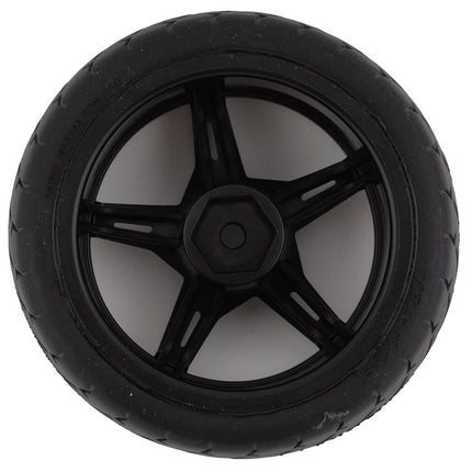 TRA9370, Traxxas 2.1" Response Pre-Mounted Front Tires w/Split-Spoke Wheels (Black Chrome)