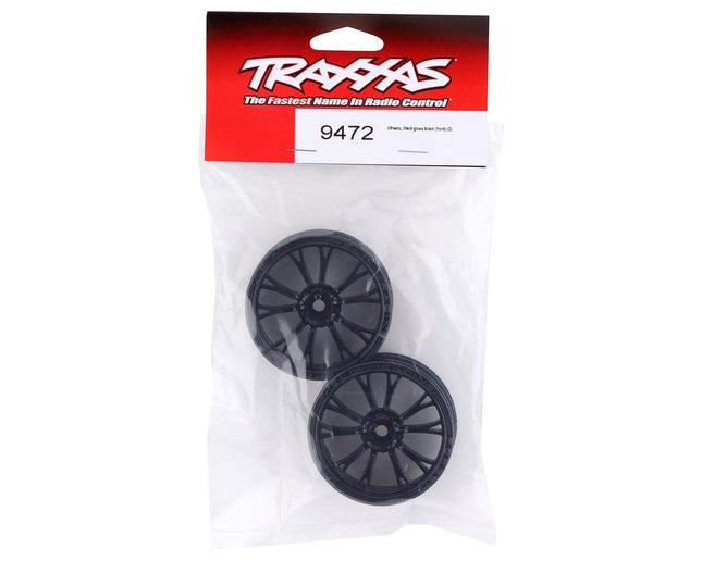 TRA9472, Traxxas Weld Front Drag Wheels w/12mm Hex (Gloss Black) (2)