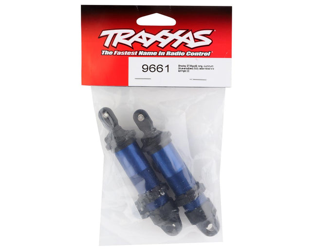 TRA9661, Traxxas Sledge GT-Maxx Aluminum Shocks (Blue) (Long)
