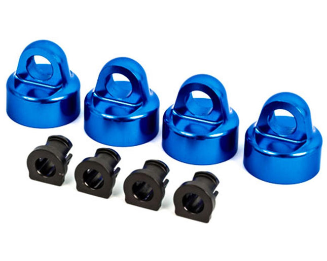 TRA9664X, Traxxas Sledge Aluminum Gt-Maxx Shock Caps (Blue) (4)