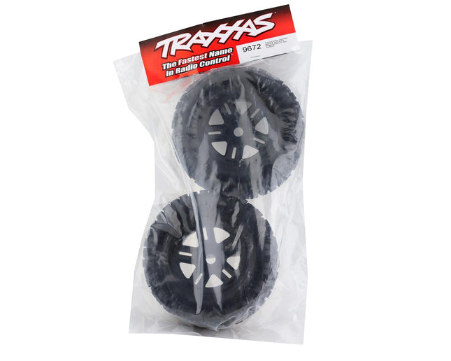 TRA9672, Traxxas Sledge Pre-Mounted 3.8" Sledgehammer Tires (Black) (2) w/17mm Hex