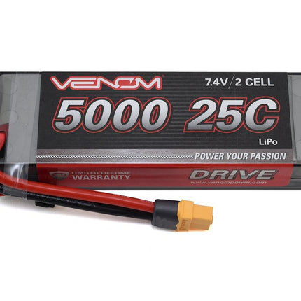 VNR1558, Venom Power 2S LiPo 25C Hardcase Battery Pack w/UNI 2.0 Connector (7.4V/5000mAh)
