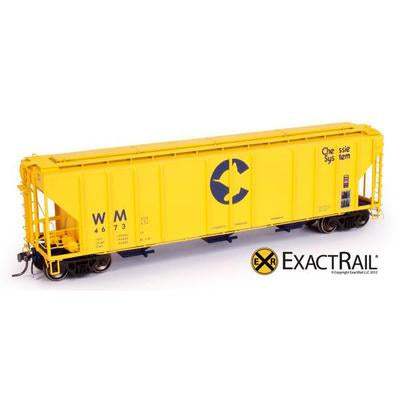 HO Scale: ExactRail, PS-2CD 4427 Covered Hopper - Chessie System