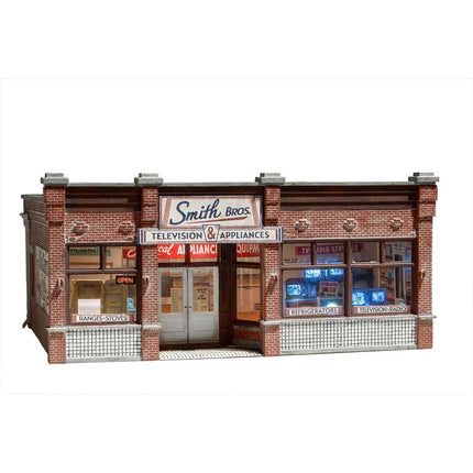 WOOBR5069, Woodland Scenics HO Smith Brothers TV & Appliance Store