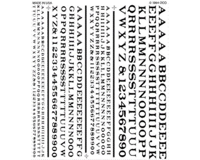 WOODT505, Railroad Roman Letters, Black