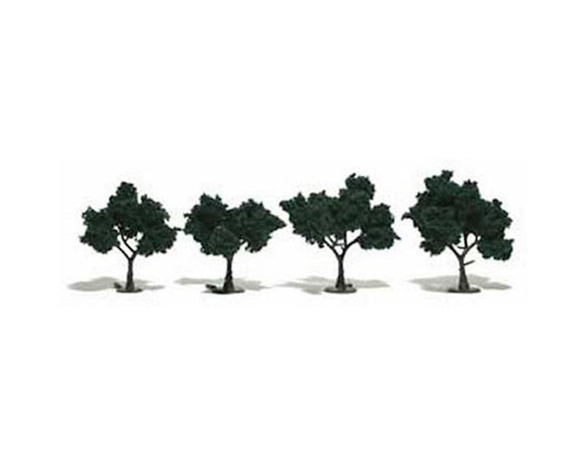 WOOTR1505, Ready-Made Tree, Dark Green 2-3" (4)