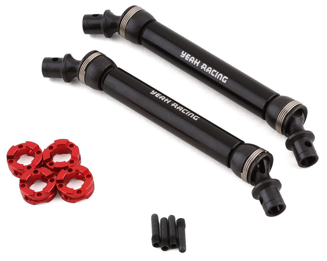 YEA-AXCP-004, Yeah Racing Axial Capra 1.9 Front & Rear Steel Center Driveshafts (Black) (2)