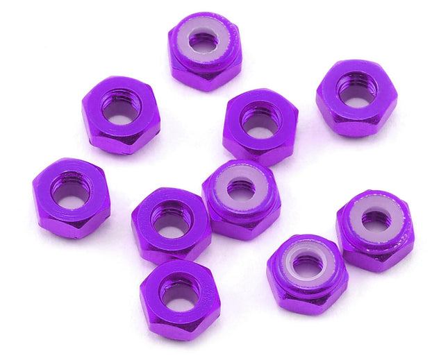 YEA-LN-M4-PP, Yeah Racing 4mm Aluminum Lock Nut (10) (Purple)