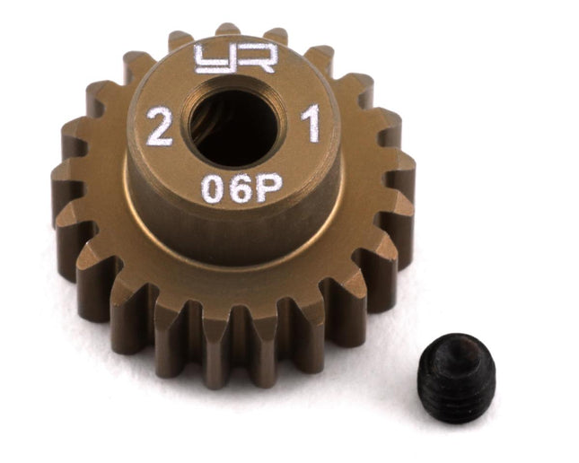 YEA-MG-06P21T, Yeah Racing Mod 0.6 Hard Coated Aluminum Pinion Gear (21T)