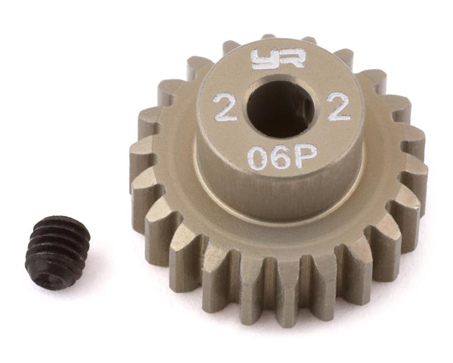 YEA-MG-06P22T, Yeah Racing Mod 0.6 Hard Coated Aluminum Pinion Gear (22T)