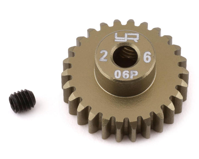 YEA-MG-06P26T, Yeah Racing Mod 0.6 Hard Coated Aluminum Pinion Gear (26T)