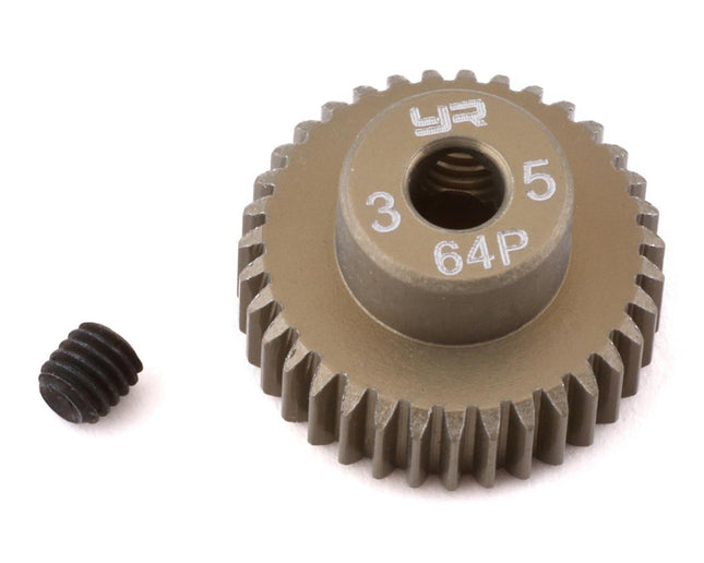 YEA-MG-64035, Yeah Racing 64P Hard Coated Aluminum Pinion Gear (35T)