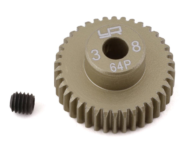 YEA-MG-64038, Yeah Racing 64P Hard Coated Aluminum Pinion Gear (38T)