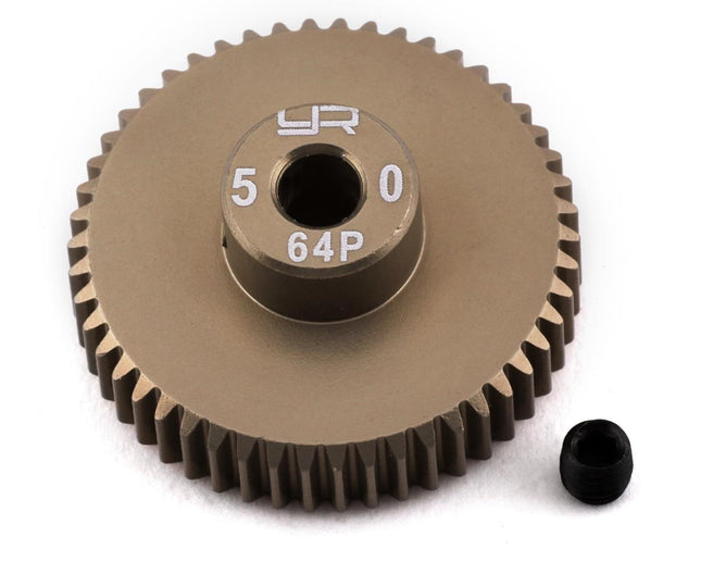 YEA-MG-64050, Yeah Racing 64P Hard Coated Aluminum Pinion Gear (50T)