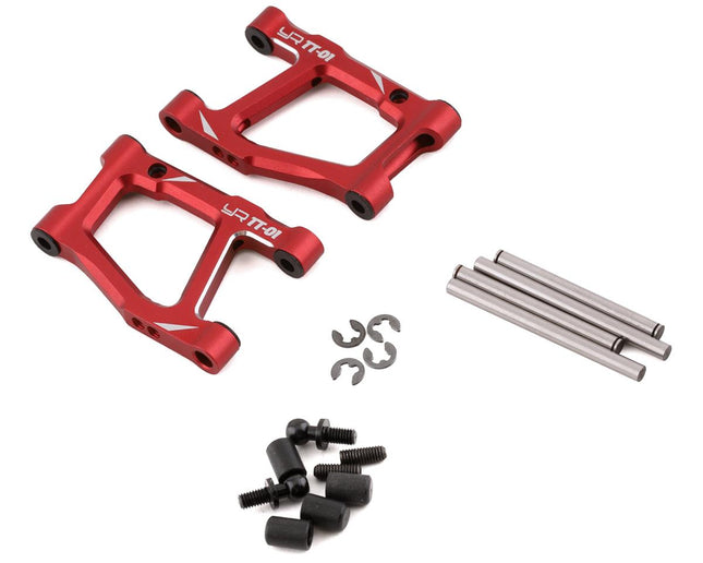 YEA-TATT-038RD, Yeah Racing Tamiya TT-01/TT-01E Aluminum Rear Lower Suspension Arms (Red) (2)