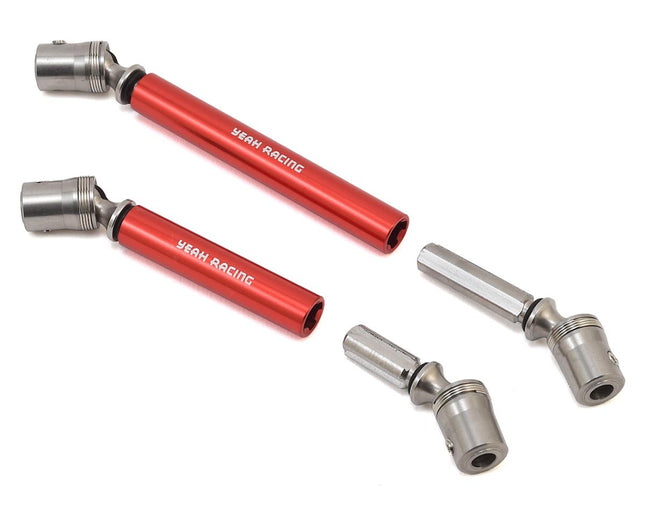 YEA-TRX4-015RD, Yeah Racing Traxxas TRX-4 Stainless Steel Front & Rear Center Shaft Set (Red)