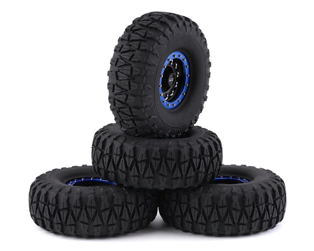 YEA-WL-0138BU, Yeah Racing Claw 1.9" Pre-Mounted Tires w/Aluminum Beadlock Wheels (Black) (4)