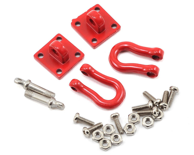 YEA-YA-0358, Yeah Racing 1/10 Crawler Scale Heavy Duty Shackle w/Mounting Bracket (Red) (2)