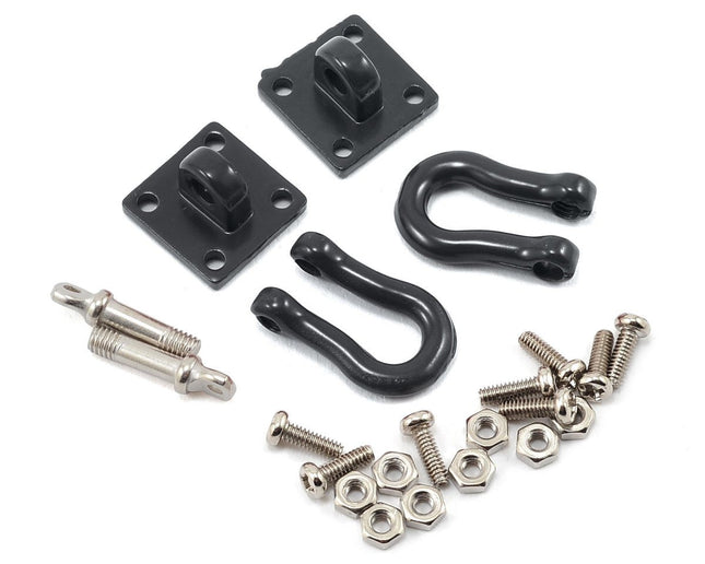 YEA-YA-0378, Yeah Racing 1/10 Crawler Scale Heavy Duty Shackle w/Mounting Bracket (Black) (2)