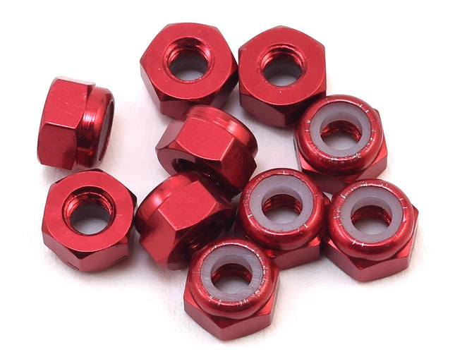 YEA-YA-0566RD, Yeah Racing 3mm Aluminum Lock Nut (10) (Red)